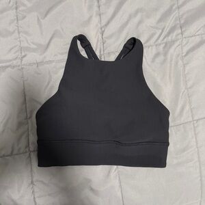 Lululemon Energy Bra High Neck Long Line Rib Black - 8